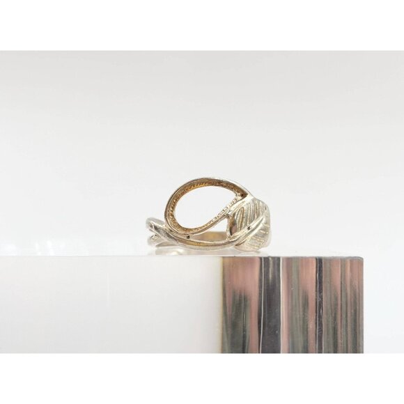 Foliage | Autumn Themed Swirly Ornate 925 Sterling Silver Vintage Ring - sz 7 - Picture 2 of 13